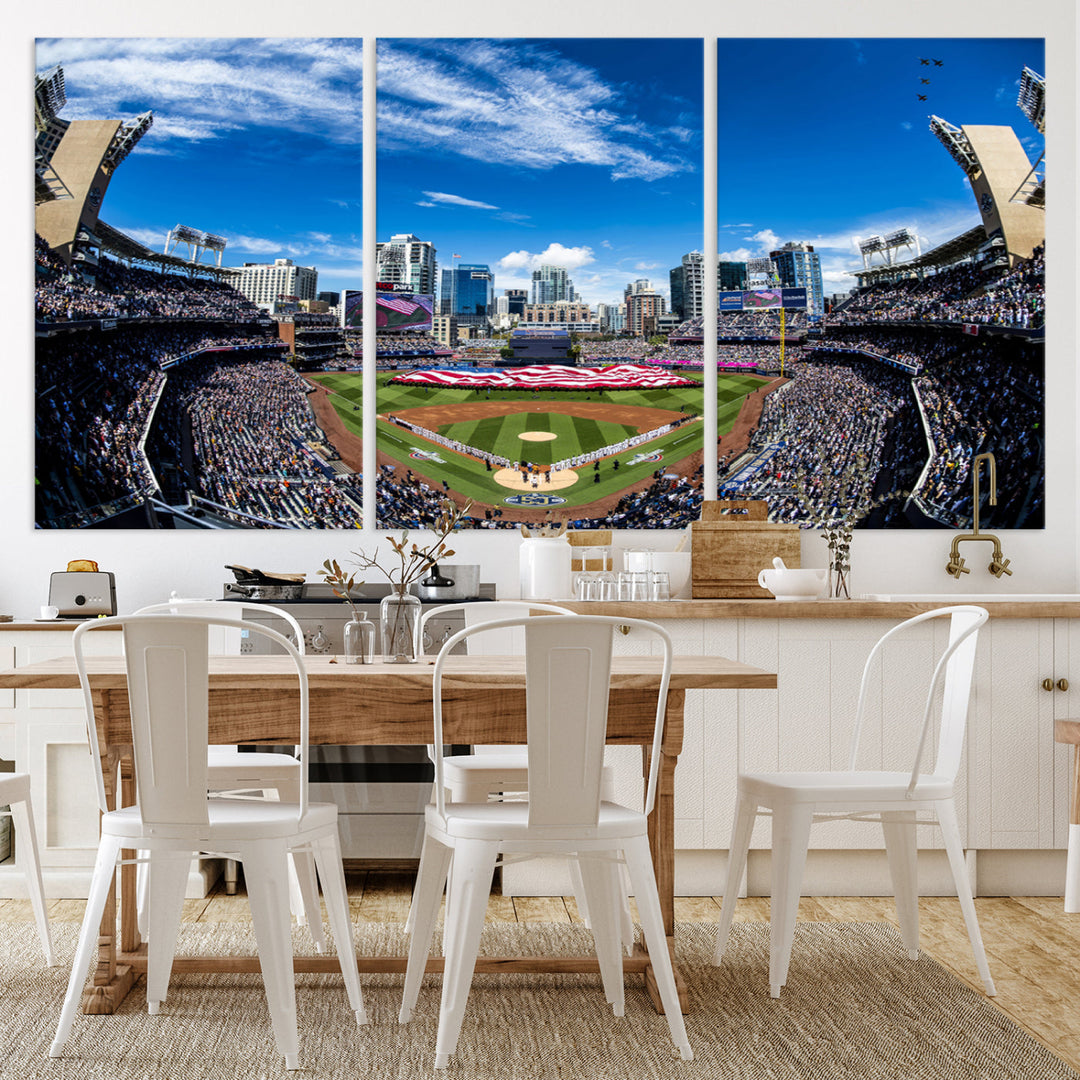 San Diego Petco Park Baseball Stadium Wall Art Canvas Print, Sports Room Decor Wall Art Print, Sports Grill Bar Wall Art Print, MLB Wall Art