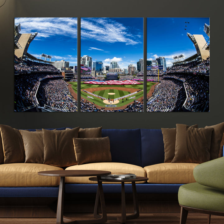 San Diego Petco Park Baseball Stadium Wall Art Canvas Print, Sports Room Decor Wall Art Print, Sports Grill Bar Wall Art Print, MLB Wall Art