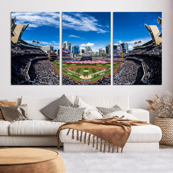 San Diego Petco Park Baseball Stadium Wall Art Canvas Print, Sports Room Decor Wall Art Print, Sports Grill Bar Wall Art Print, MLB Wall Art