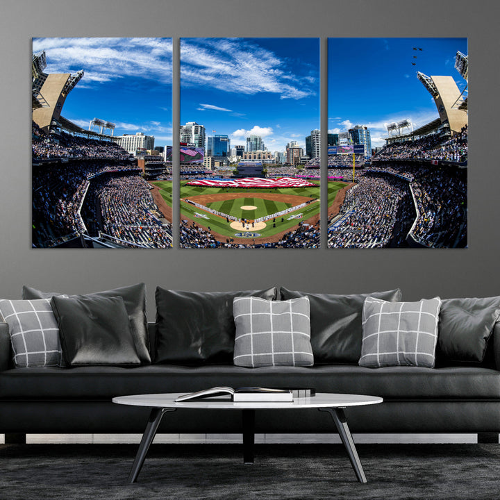 San Diego Petco Park Baseball Stadium Wall Art Canvas Print, Sports Room Decor Wall Art Print, Sports Grill Bar Wall Art Print, MLB Wall Art