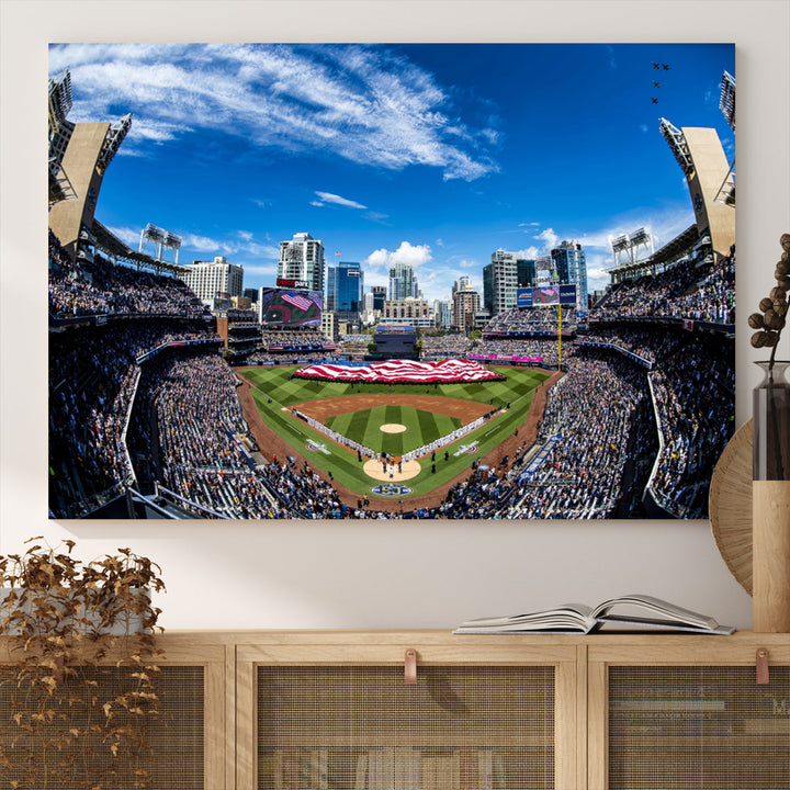 San Diego Petco Park Baseball Stadium Wall Art Canvas Print, Sports Room Decor Wall Art Print, Sports Grill Bar Wall Art Print, MLB Wall Art