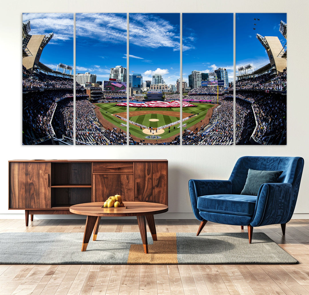 San Diego Petco Park Baseball Stadium Wall Art Canvas Print, Sports Room Decor Wall Art Print, Sports Grill Bar Wall Art Print, MLB Wall Art