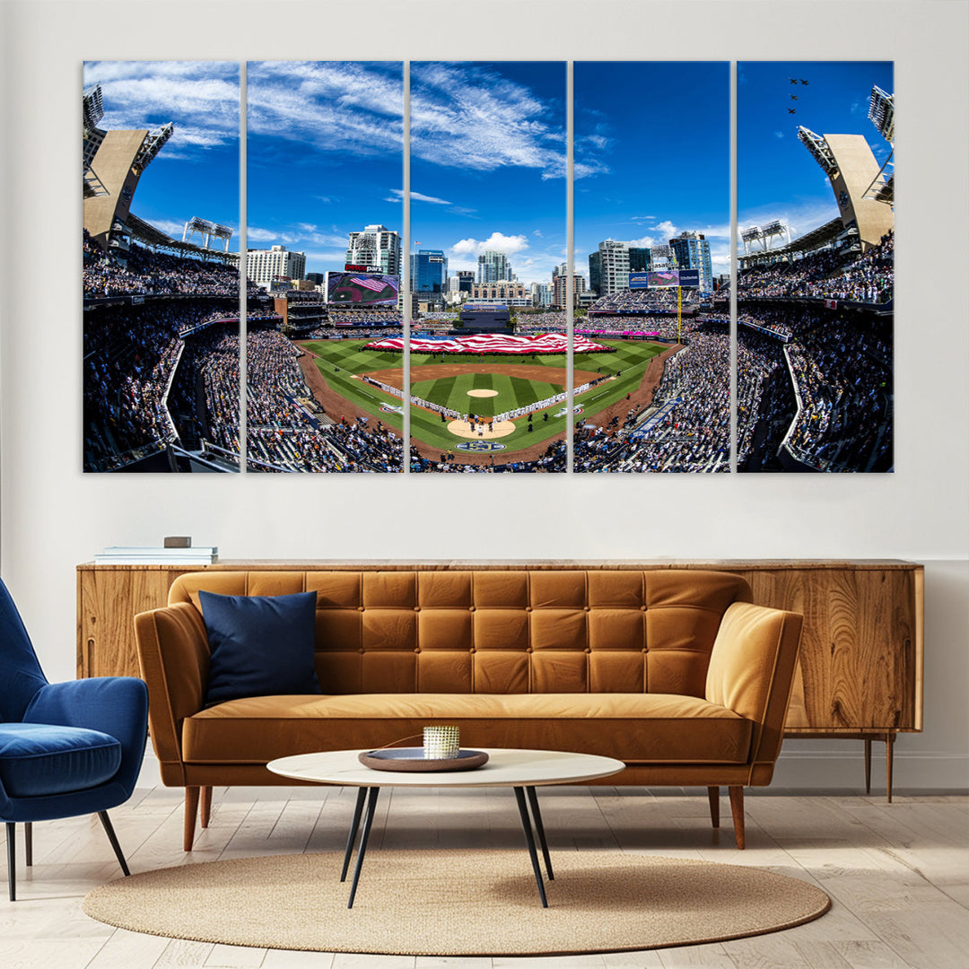 San Diego Petco Park Baseball Stadium Wall Art Canvas Print, Sports Room Decor Wall Art Print, Sports Grill Bar Wall Art Print, MLB Wall Art