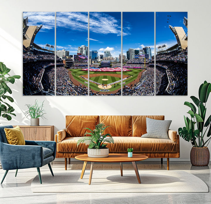 San Diego Petco Park Baseball Stadium Wall Art Canvas Print, Sports Room Decor Wall Art Print, Sports Grill Bar Wall Art Print, MLB Wall Art