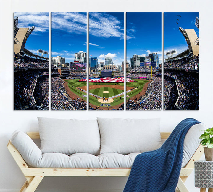 San Diego Petco Park Baseball Stadium Wall Art Canvas Print, Sports Room Decor Wall Art Print, Sports Grill Bar Wall Art Print, MLB Wall Art