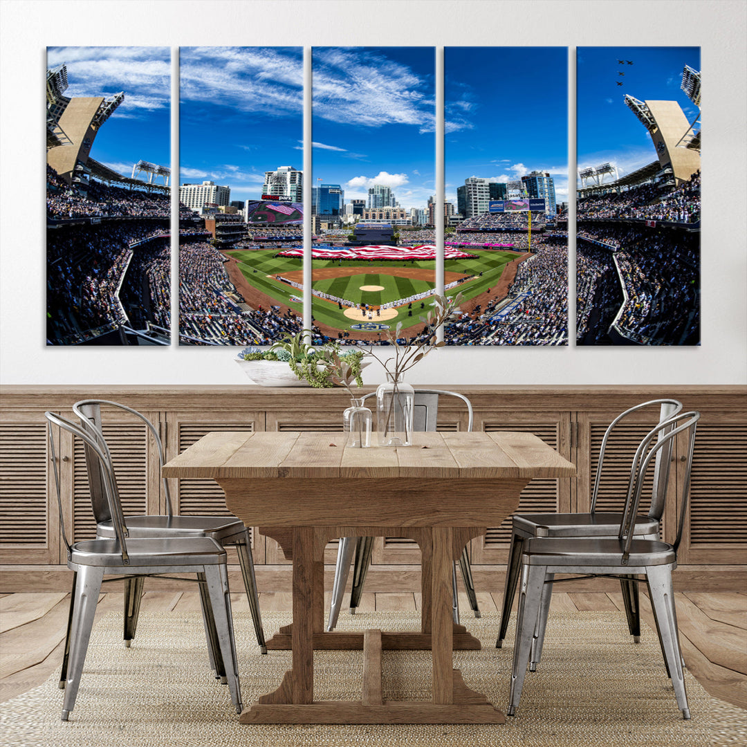 San Diego Petco Park Baseball Stadium Wall Art Canvas Print, Sports Room Decor Wall Art Print, Sports Grill Bar Wall Art Print, MLB Wall Art