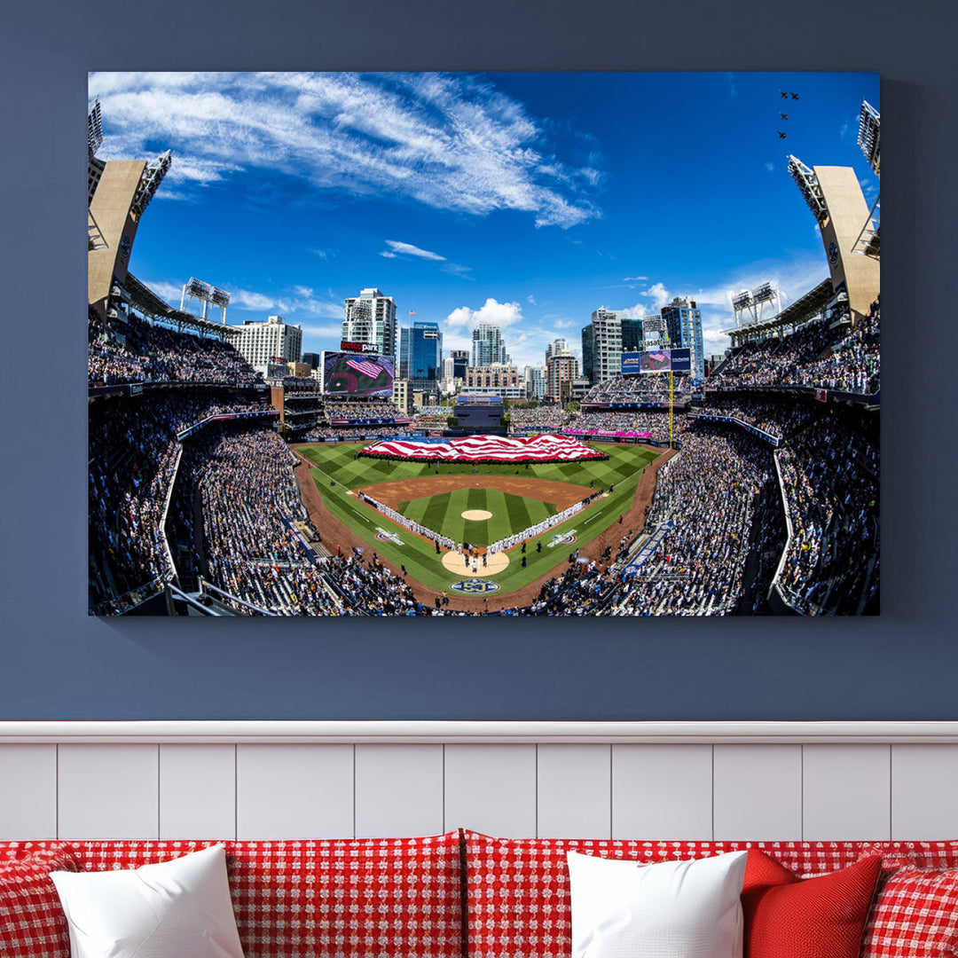 San Diego Petco Park Baseball Stadium Wall Art Canvas Print, Sports Room Decor Wall Art Print, Sports Grill Bar Wall Art Print, MLB Wall Art