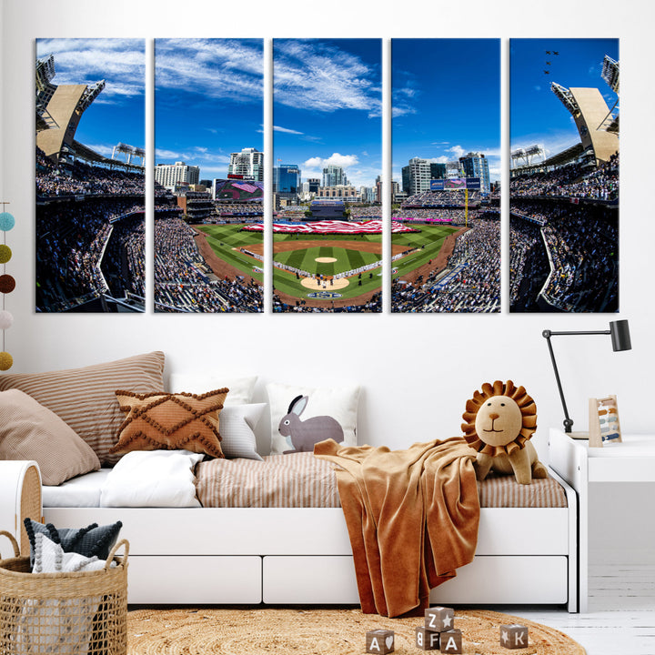 San Diego Petco Park Baseball Stadium Wall Art Canvas Print, Sports Room Decor Wall Art Print, Sports Grill Bar Wall Art Print, MLB Wall Art