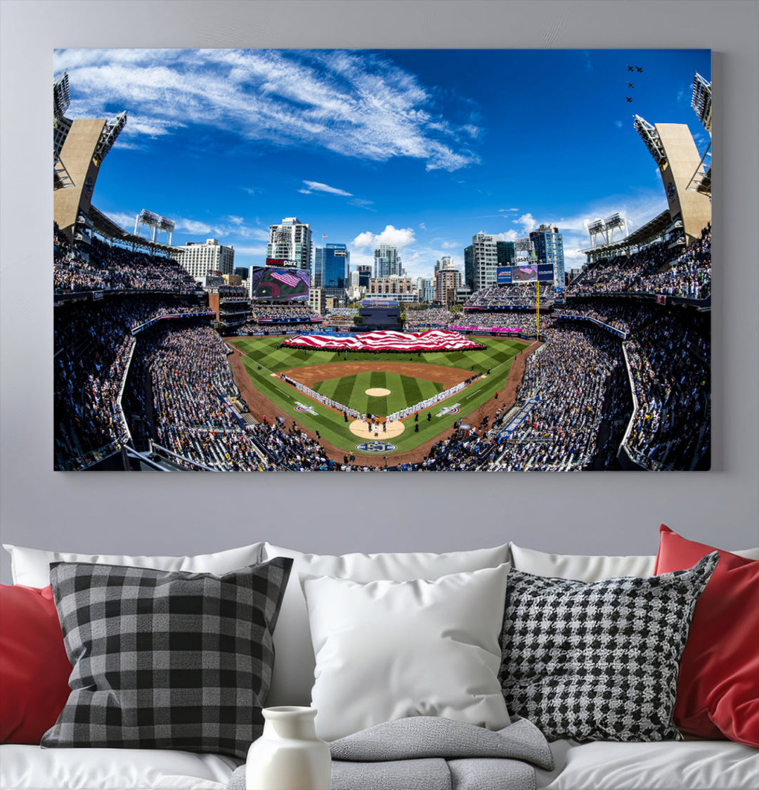 San Diego Petco Park Baseball Stadium Wall Art Canvas Print, Sports Room Decor Wall Art Print, Sports Grill Bar Wall Art Print, MLB Wall Art