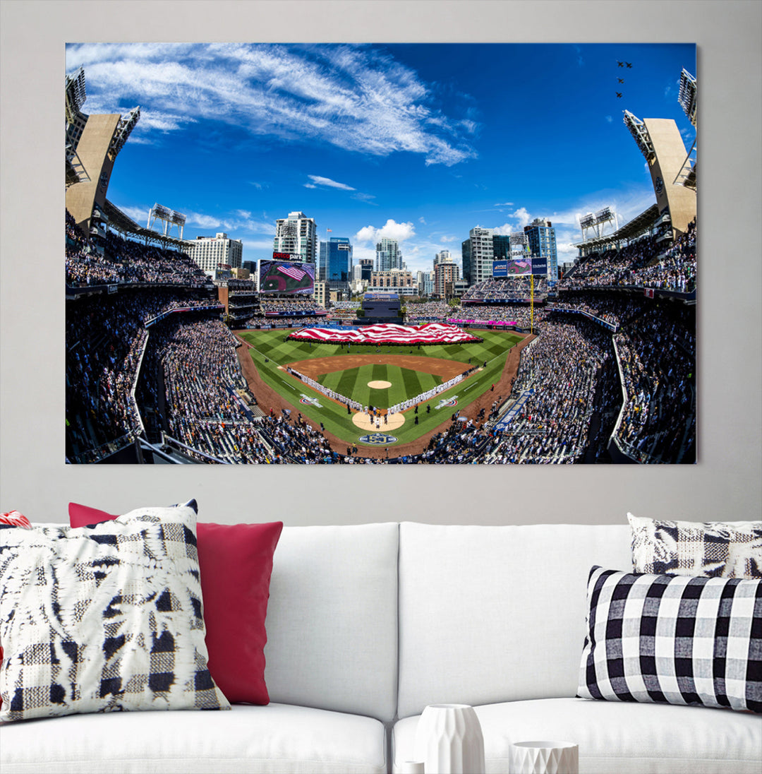 San Diego Petco Park Baseball Stadium Wall Art Canvas Print, Sports Room Decor Wall Art Print, Sports Grill Bar Wall Art Print, MLB Wall Art