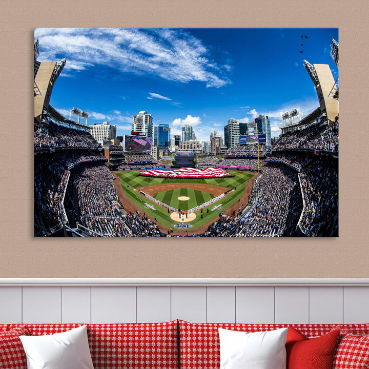 San Diego Petco Park Baseball Stadium Wall Art Canvas Print, Sports Room Decor Wall Art Print, Sports Grill Bar Wall Art Print, MLB Wall Art