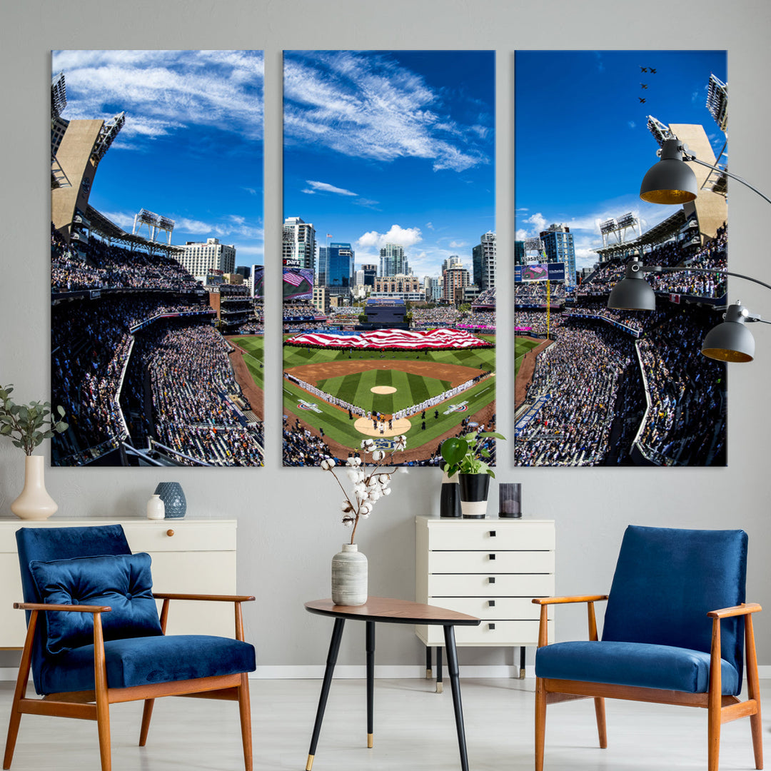 San Diego Petco Park Baseball Stadium Wall Art Canvas Print, Sports Room Decor Wall Art Print, Sports Grill Bar Wall Art Print, MLB Wall Art