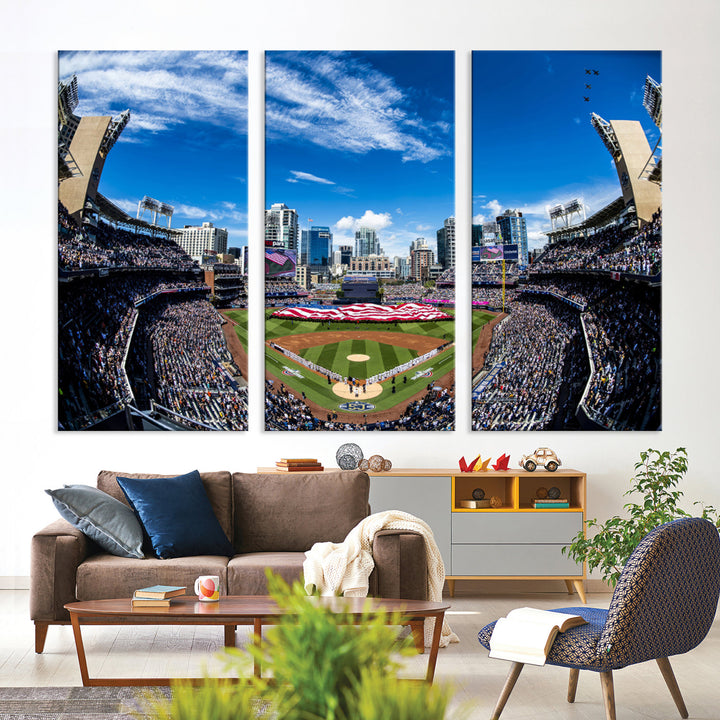 San Diego Petco Park Baseball Stadium Wall Art Canvas Print, Sports Room Decor Wall Art Print, Sports Grill Bar Wall Art Print, MLB Wall Art