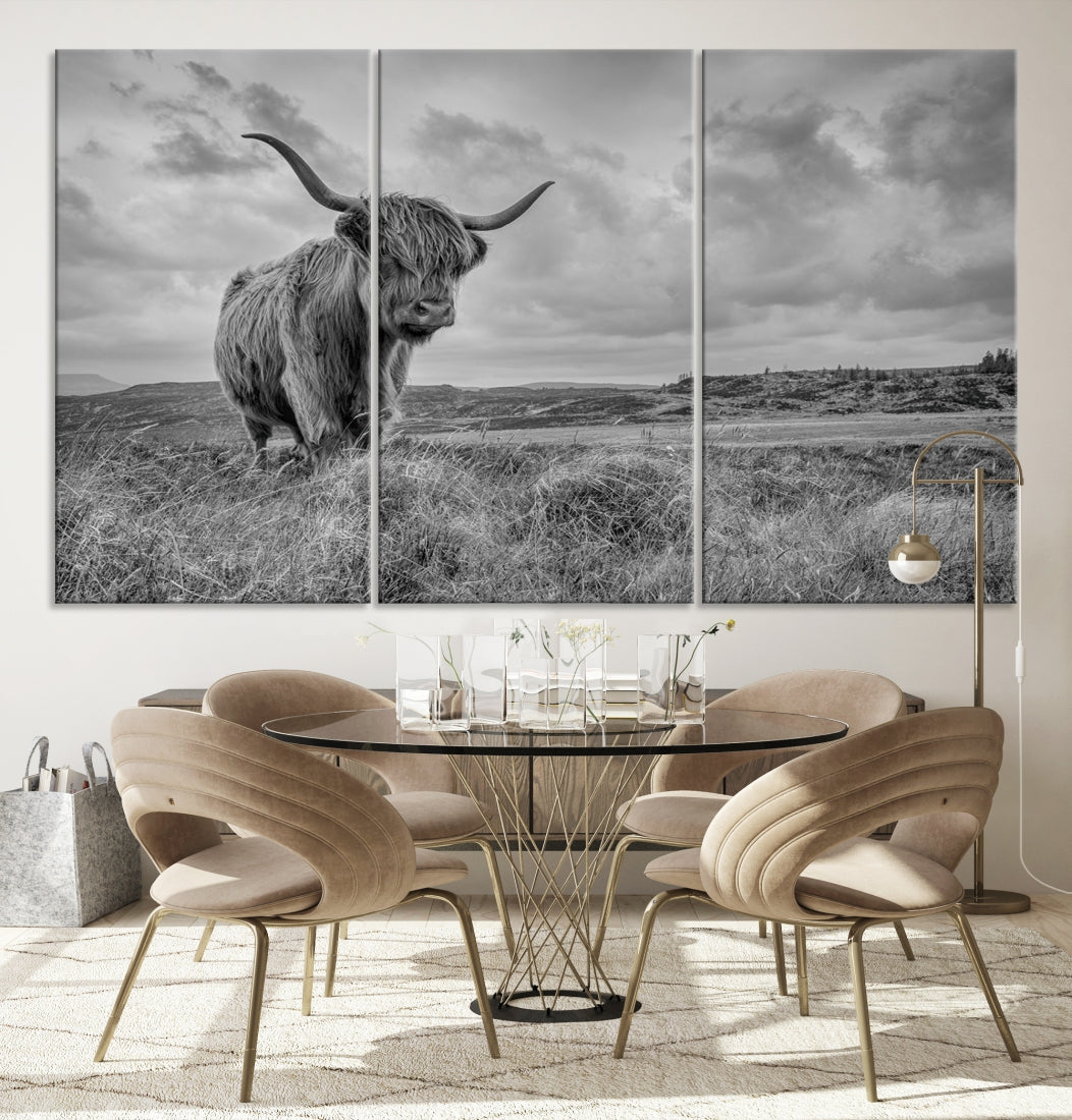 Scottish Cow Canvas Wall Art Home Decor Highland Cattle Canvas Print Animal Art Farmhouse Decor