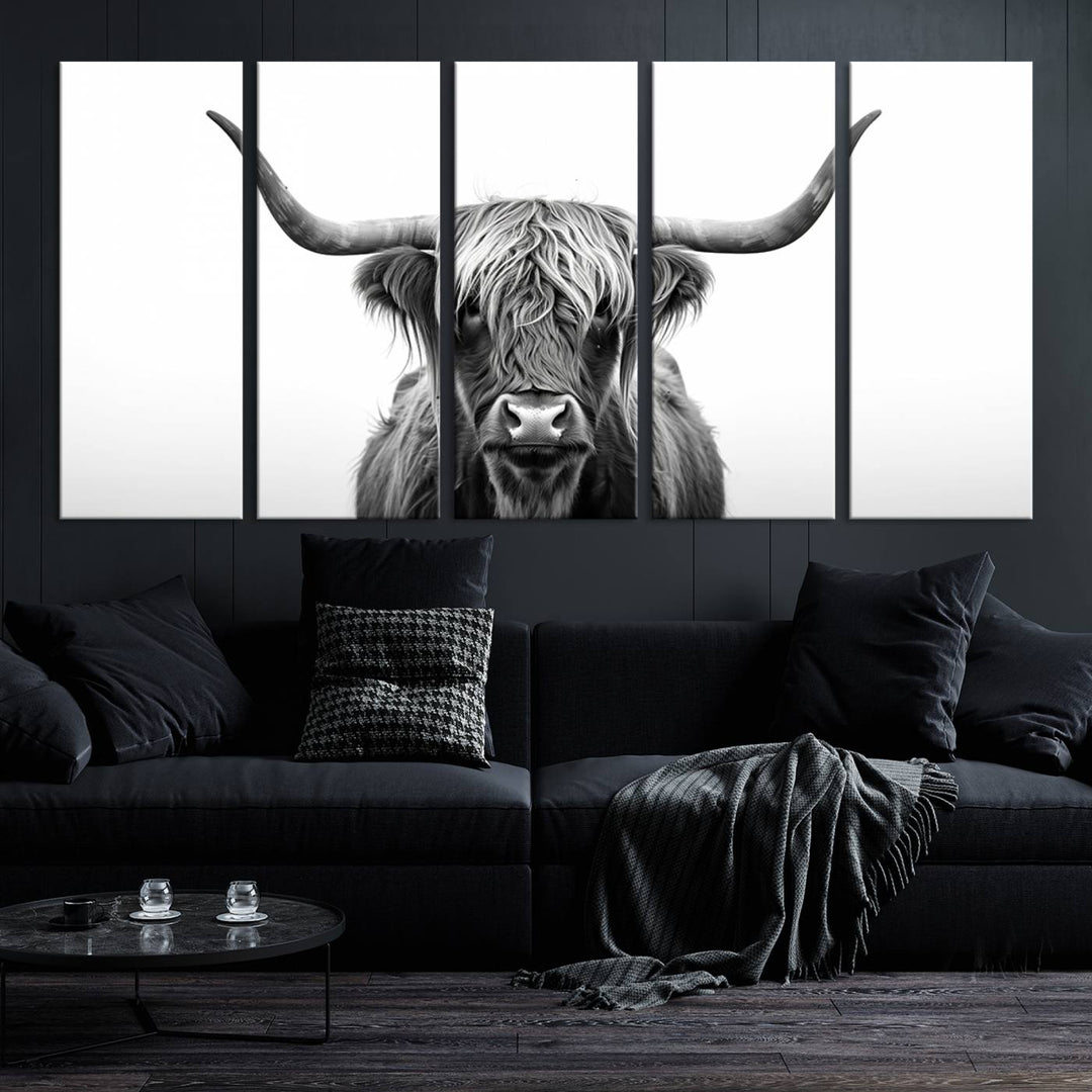 Scottish Cow Longhorn Wall Art Canvas Print