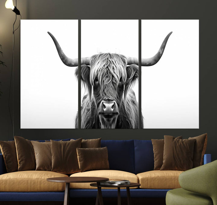 Scottish Cow Longhorn Wall Art Canvas Print