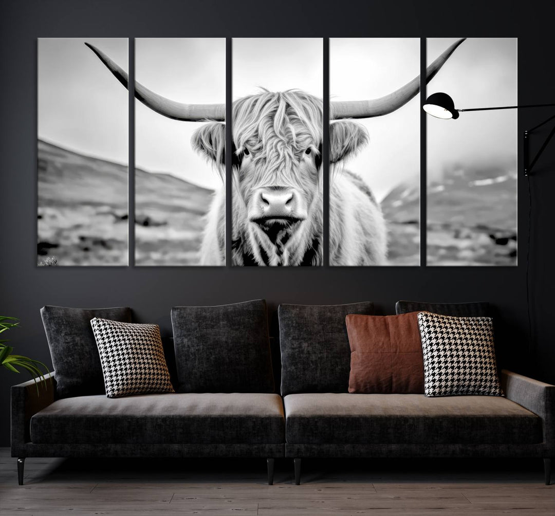 Scottish Highland Cow Wall Art Canvas Print