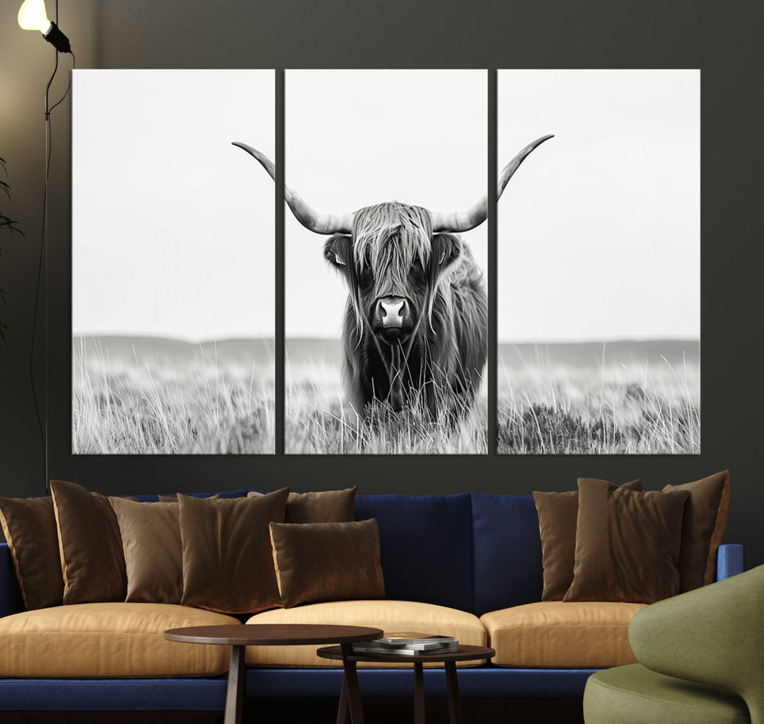 Scottish Highland Cow Wall Art Canvas Print