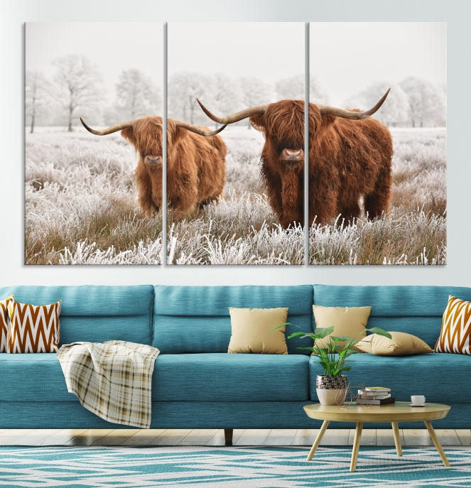 Newfoundland Cows Large Wall Art Canvas Print