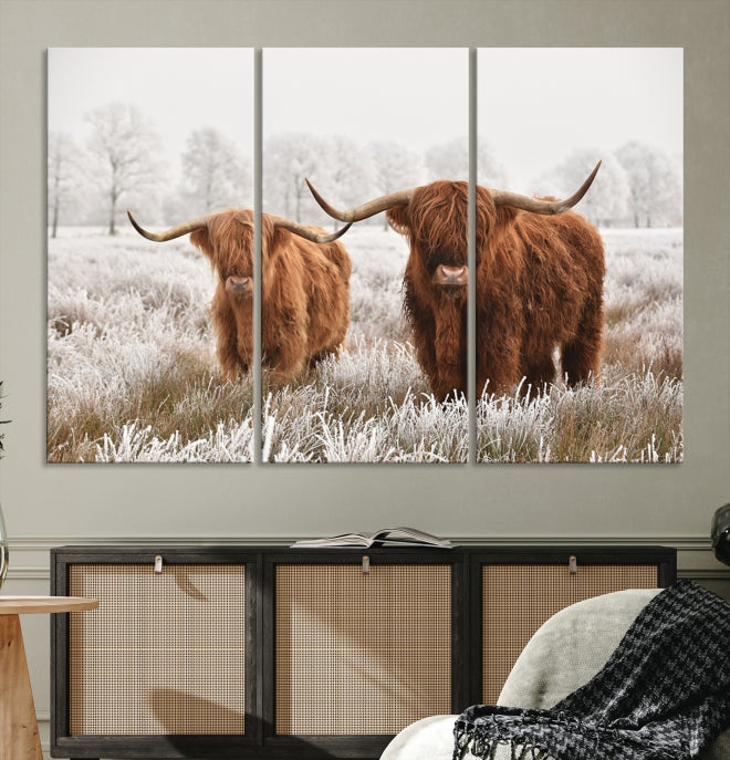 Newfoundland Cows Large Wall Art Canvas Print