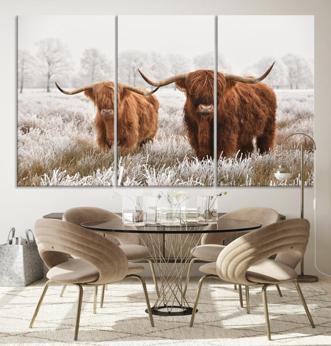 Newfoundland Cows Large Wall Art Canvas Print