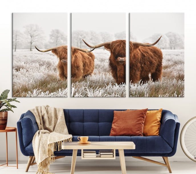 Newfoundland Cows Large Wall Art Canvas Print