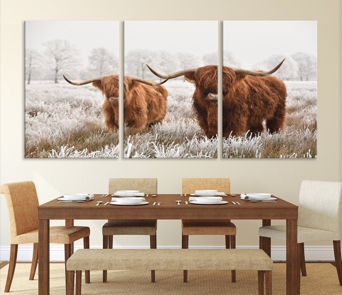 Newfoundland Cows Large Wall Art Canvas Print