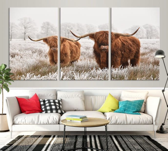 Newfoundland Cows Large Wall Art Canvas Print