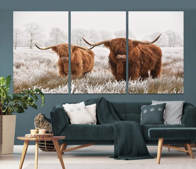 Newfoundland Cows Large Wall Art Canvas Print