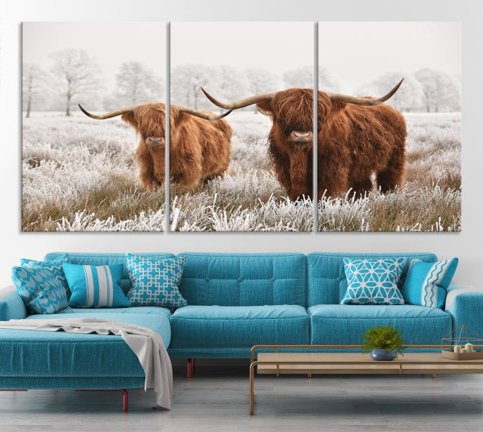 Newfoundland Cows Large Wall Art Canvas Print