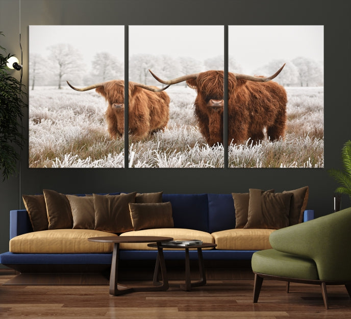 Newfoundland Cows Large Wall Art Canvas Print