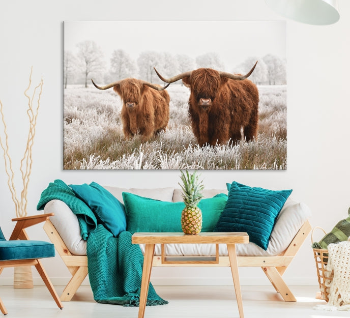 Newfoundland Cows Large Wall Art Canvas Print