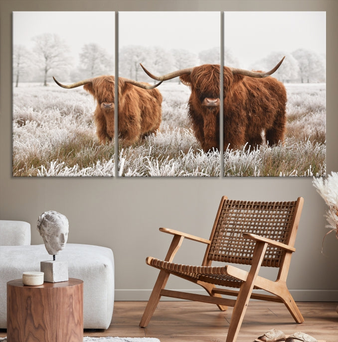 Newfoundland Cows Large Wall Art Canvas Print