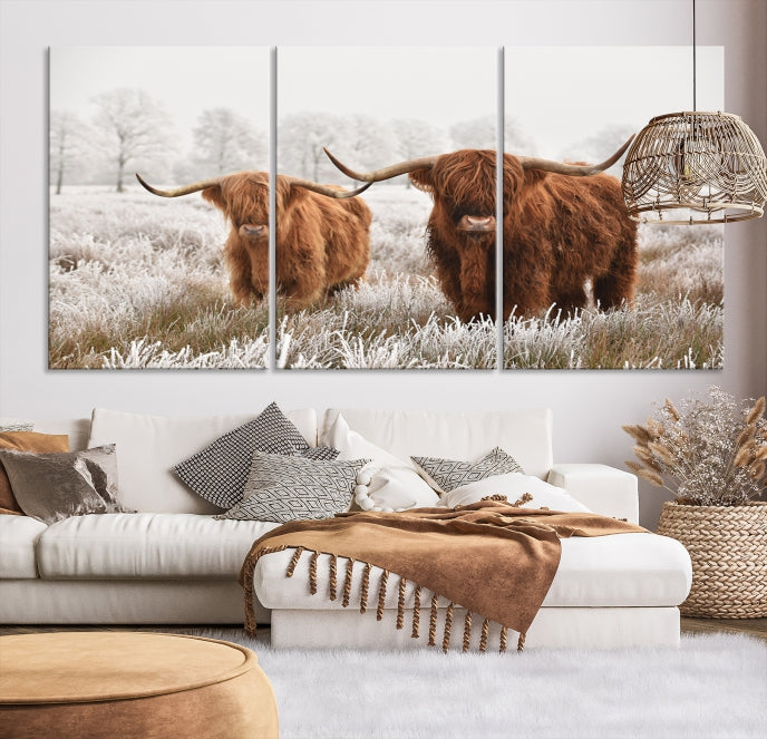 Newfoundland Cows Large Wall Art Canvas Print