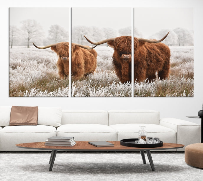 Newfoundland Cows Large Wall Art Canvas Print