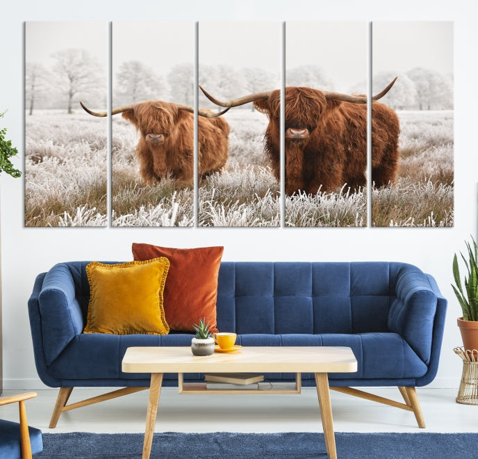 Newfoundland Cows Large Wall Art Canvas Print