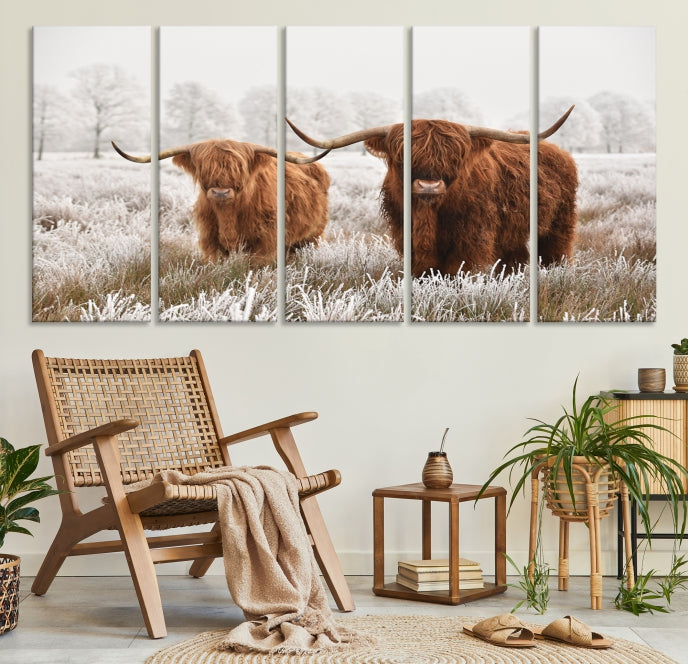 Newfoundland Cows Large Wall Art Canvas Print