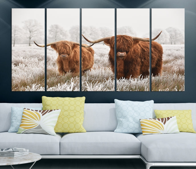 Newfoundland Cows Large Wall Art Canvas Print