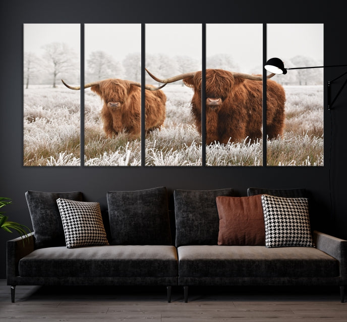 Newfoundland Cows Large Wall Art Canvas Print