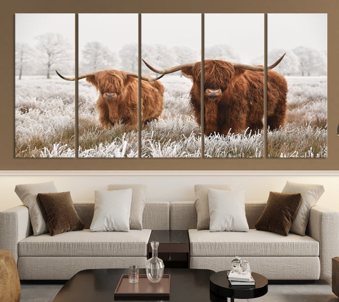 Newfoundland Cows Large Wall Art Canvas Print