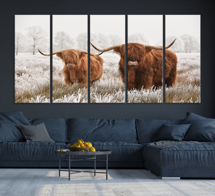 Newfoundland Cows Large Wall Art Canvas Print