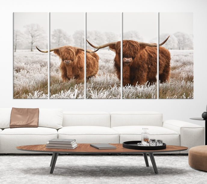 Newfoundland Cows Large Wall Art Canvas Print