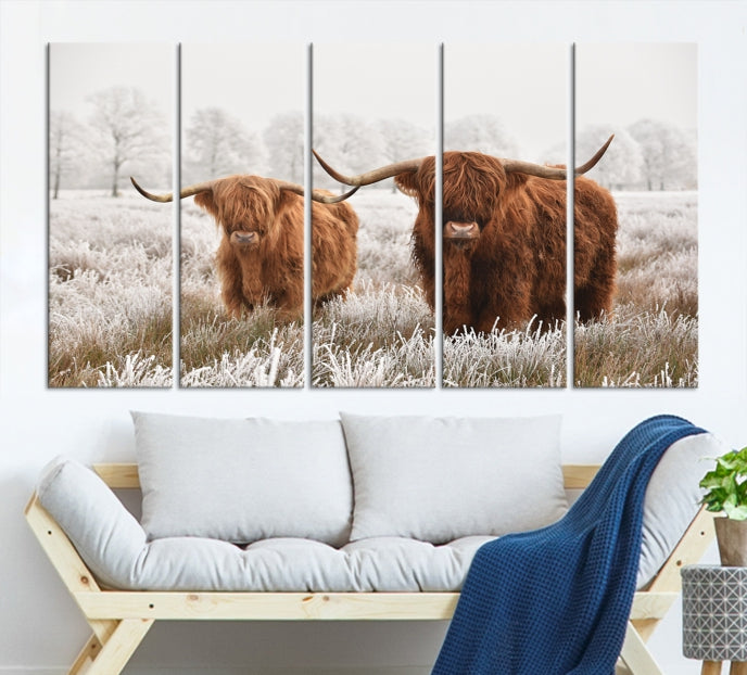 Newfoundland Cows Large Wall Art Canvas Print