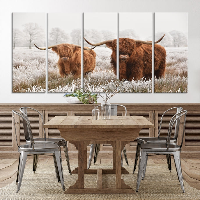 Newfoundland Cows Large Wall Art Canvas Print