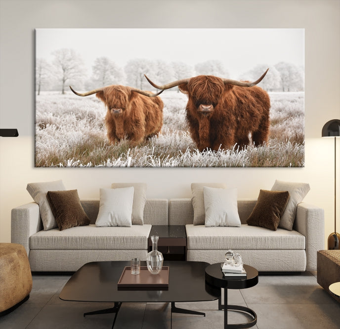 Newfoundland Cows Large Wall Art Canvas Print