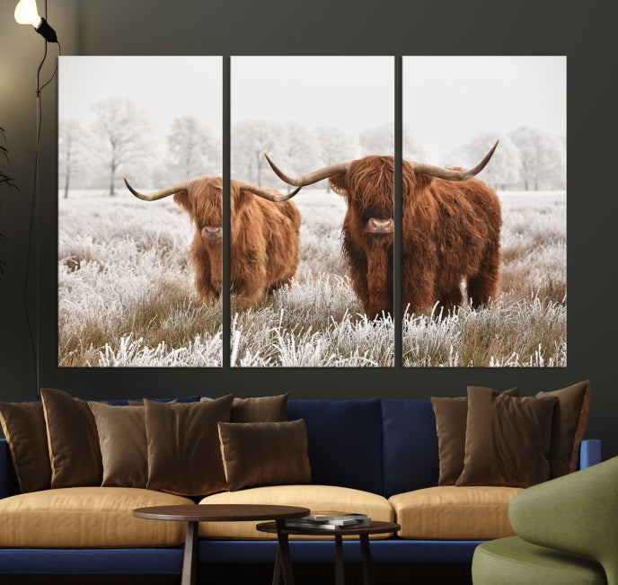 Newfoundland Cows Large Wall Art Canvas Print