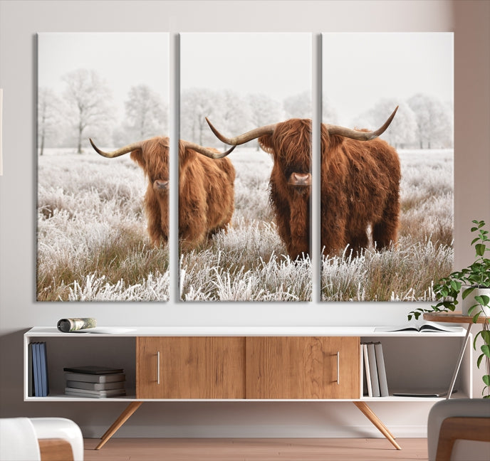 Newfoundland Cows Large Wall Art Canvas Print