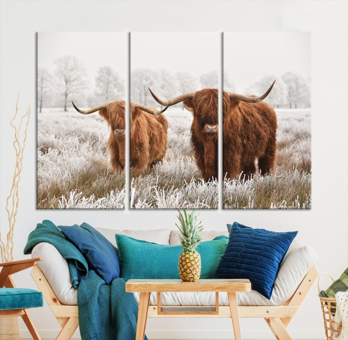 Newfoundland Cows Large Wall Art Canvas Print