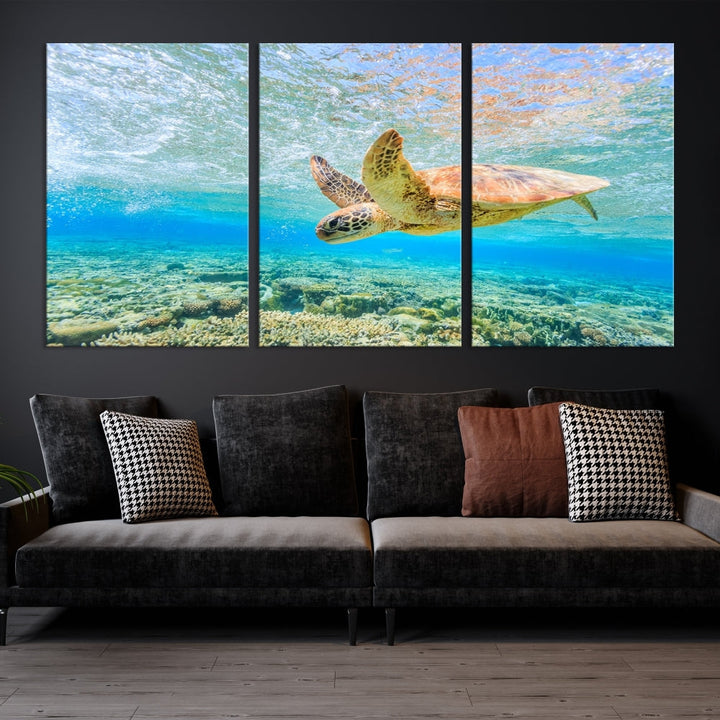 Sea Turtle Canvas Wall Art Print Framed Wall Decor Ocean Animal Panel Decor