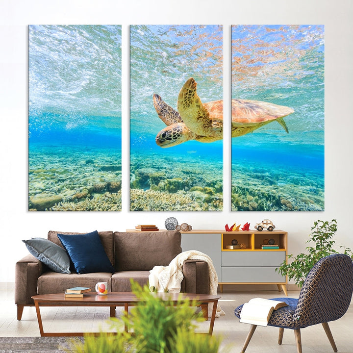 Sea Turtle Canvas Wall Art Print Framed Wall Decor Ocean Animal Panel Decor